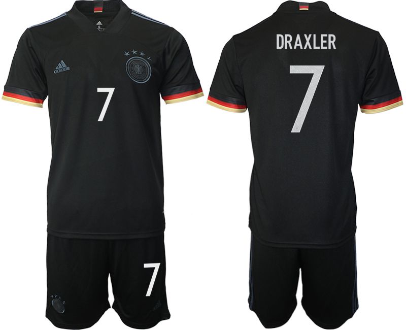 Men 2020-2021 European Cup Germany away black #7 Adidas Soccer Jerseys